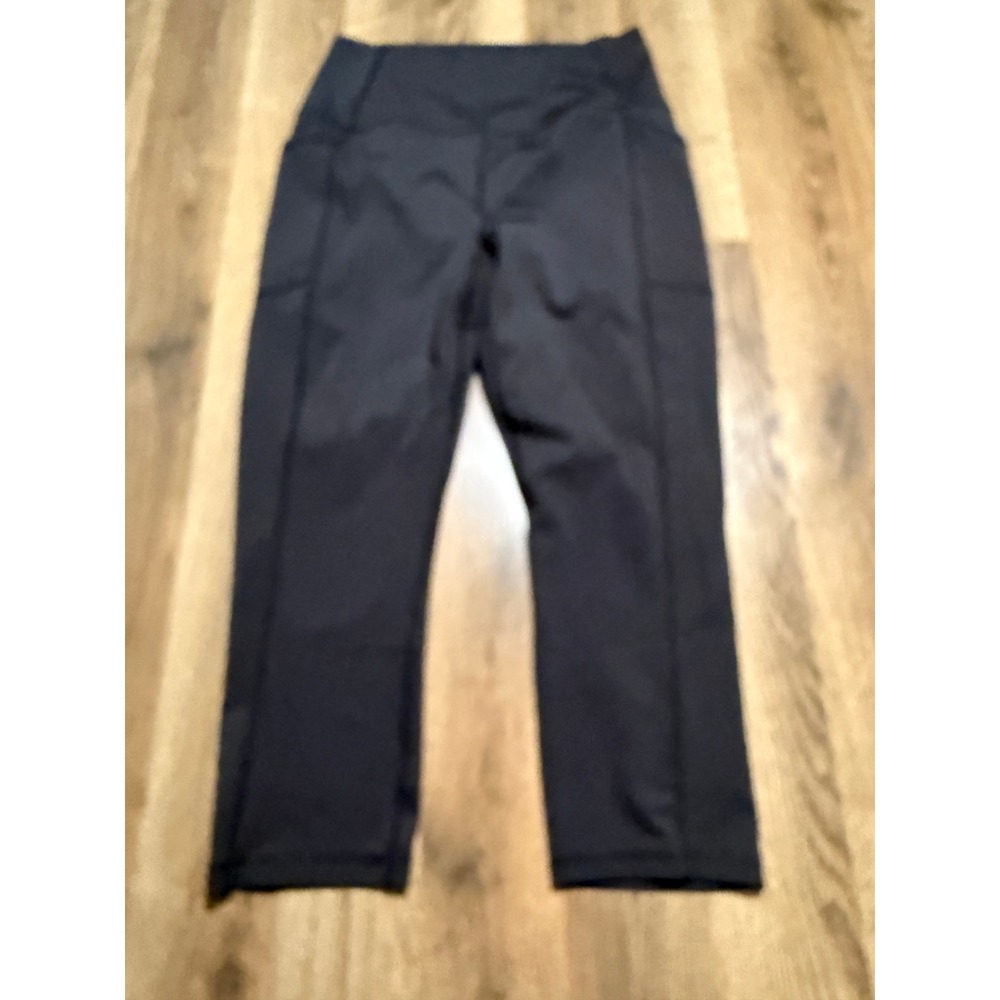 RBX Active Pants Women Size XL Black Leggings Capri Pockets High Rise Stretch